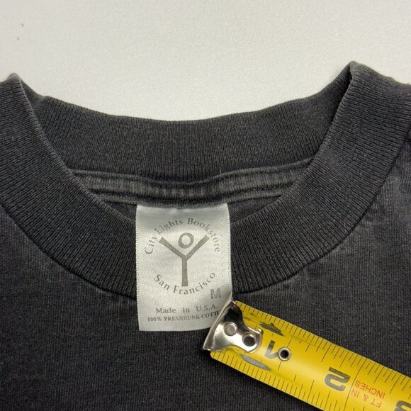 Vintage City Lights Bookstore T Shirt Medium 19x24.5 San Francisco Faded 90s - Picture 5 of 7